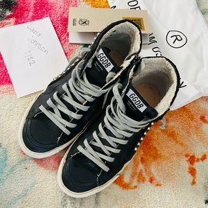 Black studded slides 38 golden goose